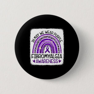 Badge Rond 5 Cm Arc En Mai Nous Portons Violet Fibromyalgie Reconn