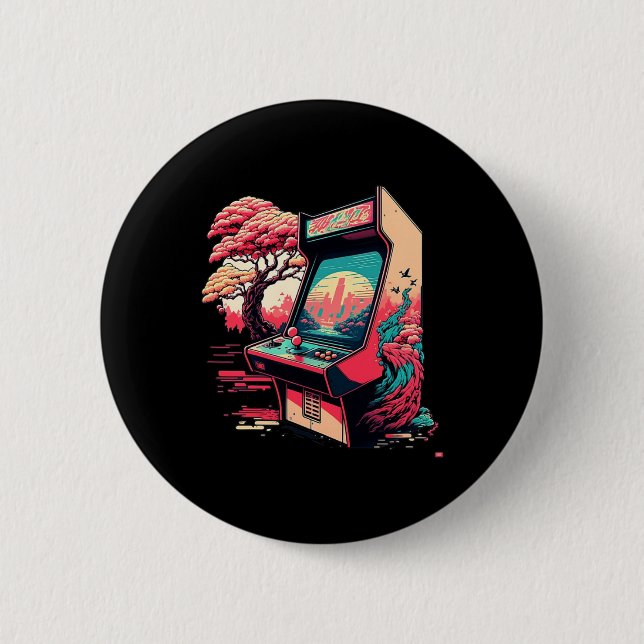 Badge Rond 5 Cm Arcade de jeux vidéo (Devant)