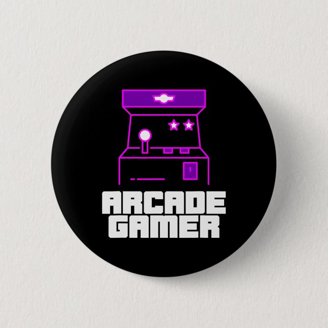 Badge Rond 5 Cm Arcade Gamer - Armoire Habille À Style Violet (Devant)
