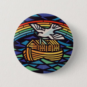 Badge Rond 5 Cm Arche de Noé avec Saint-Esprit