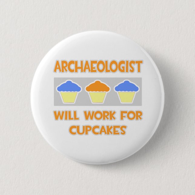 Badge Rond 5 Cm Archéologue... Fonctionnera Pour Les Cupcakes (Devant)