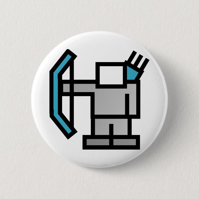 Badge Rond 5 Cm Archer en bleu (Devant)