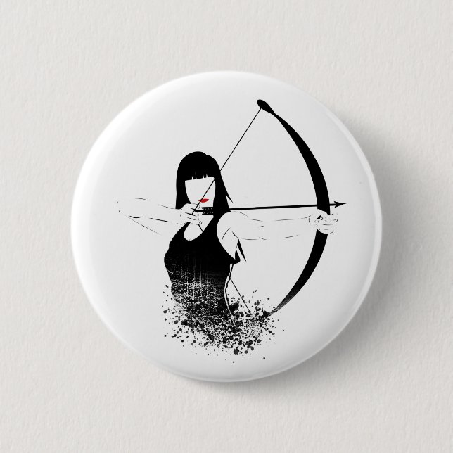 Badge Rond 5 Cm Archer féminin (Devant)