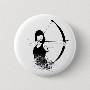 Badge Rond 5 Cm Archer féminin