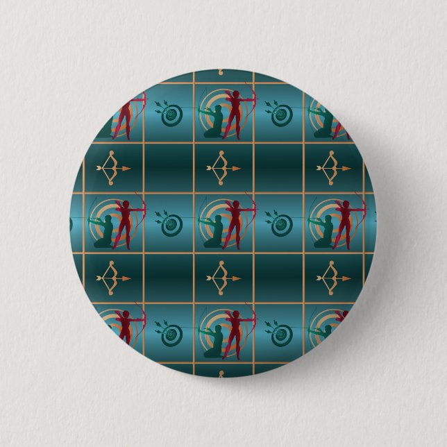 Badge Rond 5 Cm Archery Bow and Arrow - Archer (Devant)