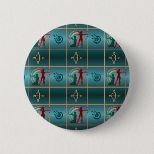 Badge Rond 5 Cm Archery Bow and Arrow - Archer