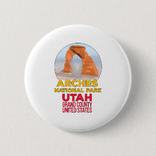 Badge Rond 5 Cm Arches National Park Utah Grand Comté USA