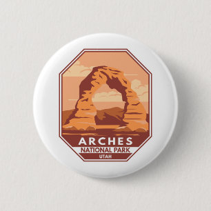 Badge Rond 5 Cm Arches Parc National Utah Delicate Arch Art Retro