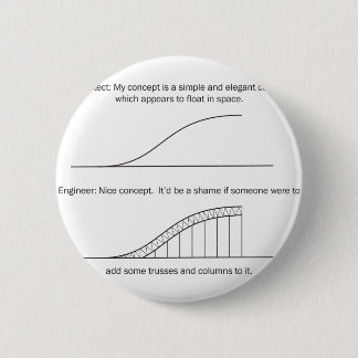 Badge Rond 5 Cm Architecte contre Ingénieur
