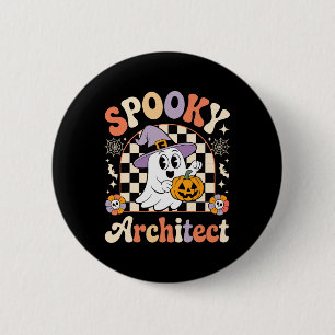 Badge Rond 5 Cm Architecte Éffrayant Rétro Halloween Pum Architect