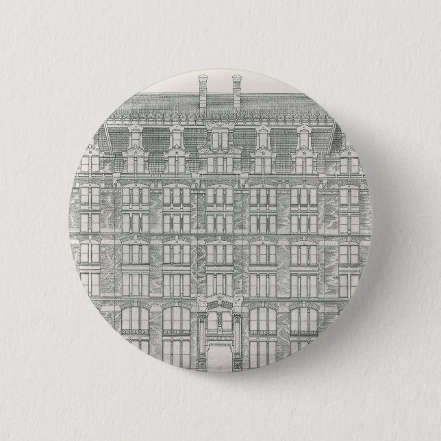 Badge Rond 5 Cm Architecture Ancienne, Compagnie du Canal Delaware (Devant)
