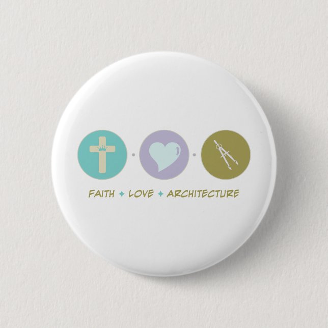Badge Rond 5 Cm Architecture d'amour de foi (Devant)