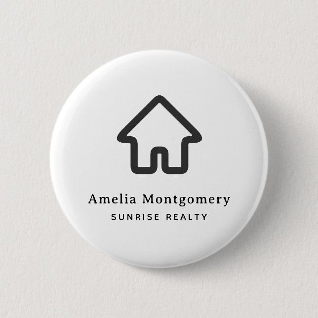 Badge Rond 5 Cm Architecture de biens immobiliers Icône de maison  (Devant)
