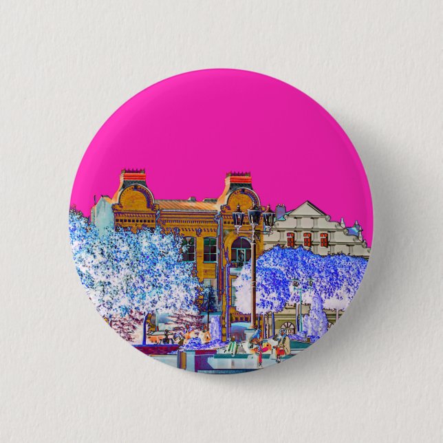 Badge Rond 5 Cm Architecture de Grodno Biélorussie (Devant)