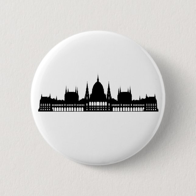 Badge Rond 5 Cm architecture de palais du parlement de Budapest (Devant)