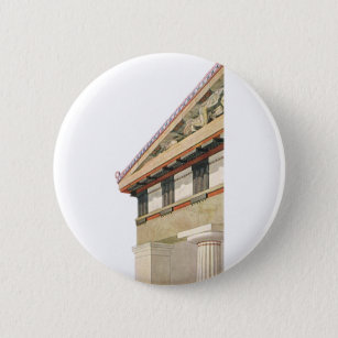 Badge Rond 5 Cm Architecture grecque vintage, Temple d'Athéna