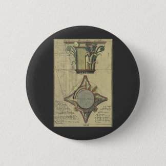 Badge Rond 5 Cm Architecture Vintage, Couronne de Capital Décorati