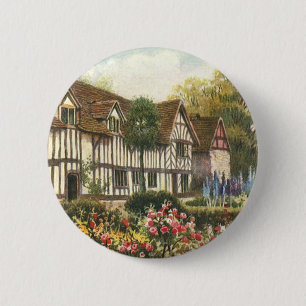 Badge Rond 5 Cm Architecture vintage Jardin Formel Anglais Cottage