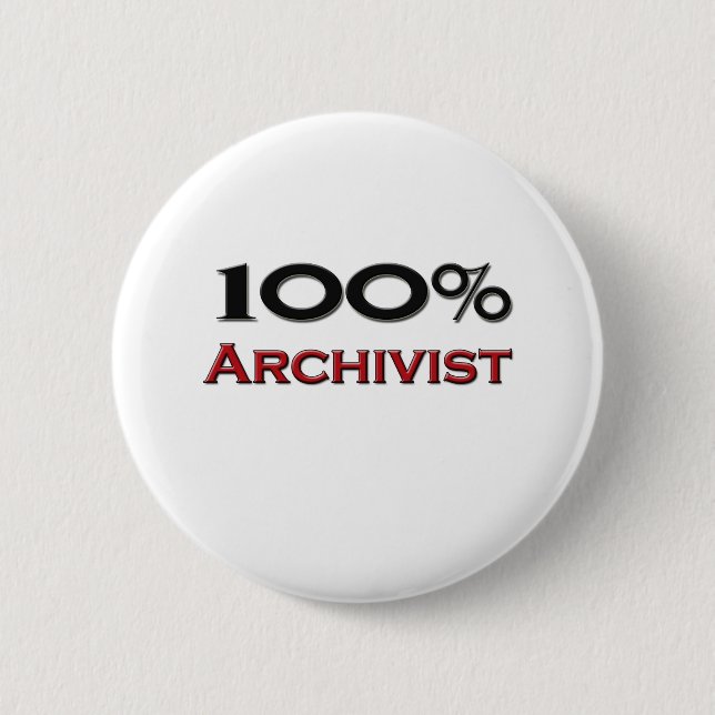 Badge Rond 5 Cm Archiviste de 100 pour cent (Devant)