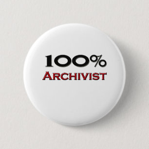 Badge Rond 5 Cm Archiviste de 100 pour cent