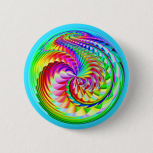 Badge Rond 5 Cm Arcs-en-ciel tourbillonnants (vous pouvez ajouter