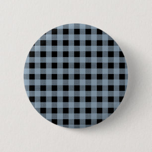 Badge Rond 5 Cm Ardoise En vichy et noire