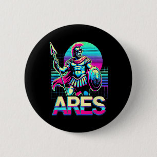 Badge Rond 5 Cm Ares Guerre grecque Dieu guerrier mythologie ancie