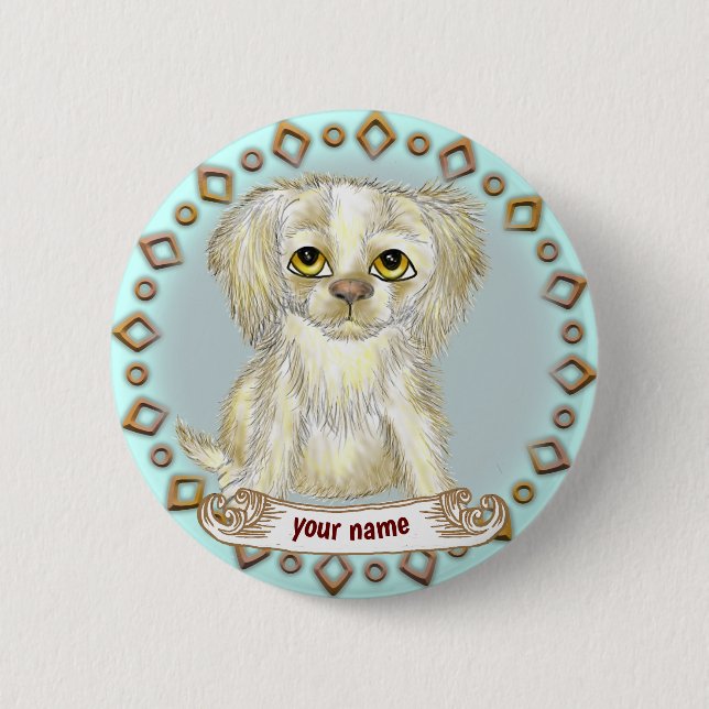 Badge Rond 5 Cm Arfy Chien  (Devant)