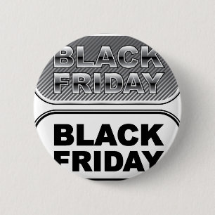 Badge Rond 5 Cm Argent noir de bouton de vendredi