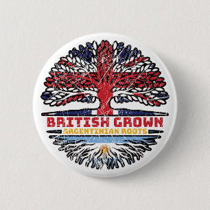 Badge Rond 5 Cm Argentina Argentine Uk United Kingdom British Flag