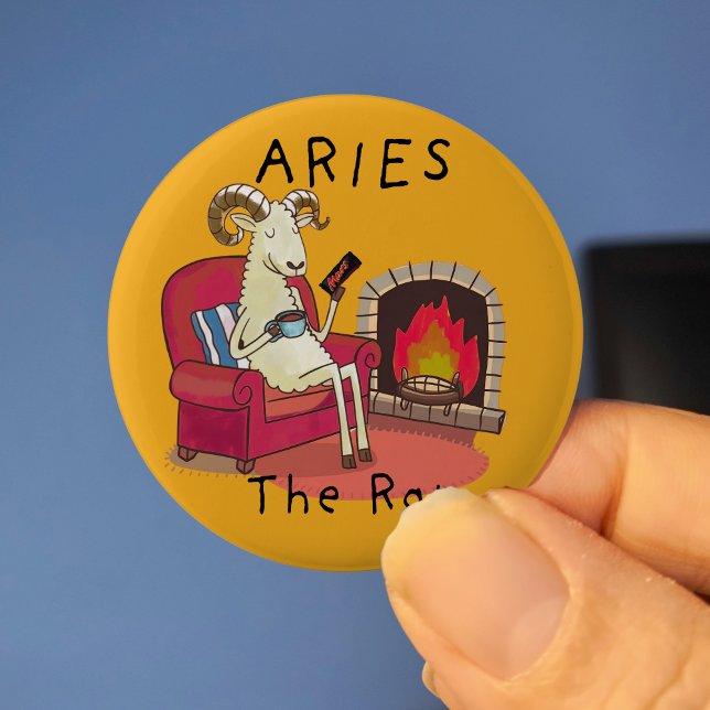 Badge Rond 5 Cm Aries la constellation d'étoiles du zodiaque de Ra (Créateur téléchargé)