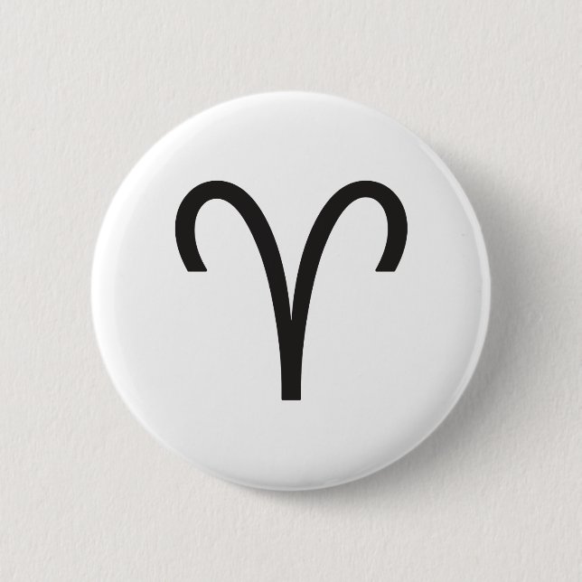 BADGE ROND 5 CM ARIES, SYMBOLE HOROSCOPE (Devant)