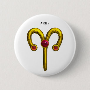 BADGE ROND 5 CM ARIES ZODIAC BIRTHDAY JEWEL