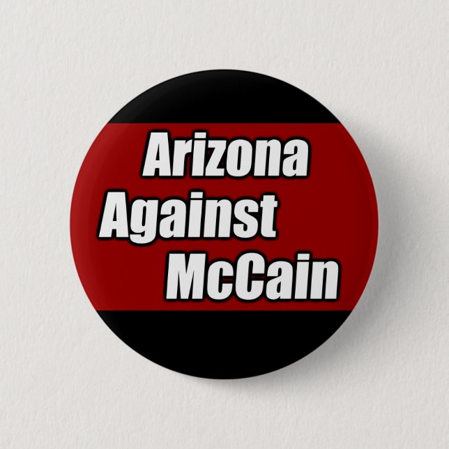Badge Rond 5 Cm Arizona contre McCain (Devant)