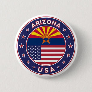 Badge Rond 5 Cm Arizona, États-Unis