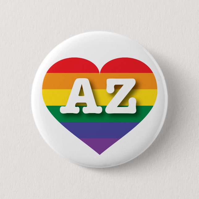 Badge Rond 5 Cm Arizona Gay pride Rainbow Heart (Devant)