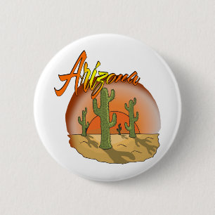 Badge Rond 5 Cm ARIZONA Sunset Cactus