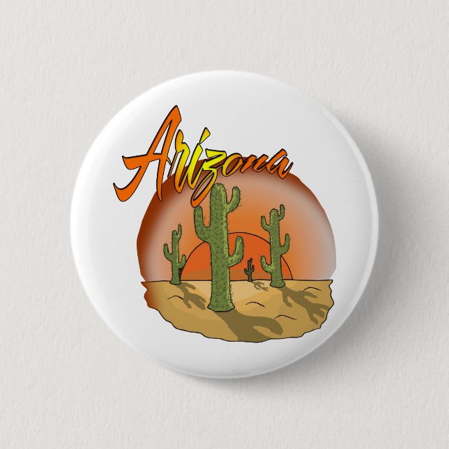 Badge Rond 5 Cm ARIZONA Sunset Cactus (Devant)