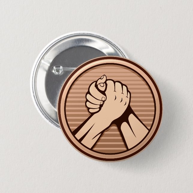 Badge Rond 5 Cm Arm wrestling Bronze (Devant & derrière)