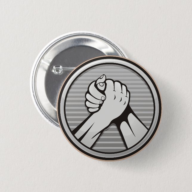 Badge Rond 5 Cm Arm wrestling Silver (Devant & derrière)