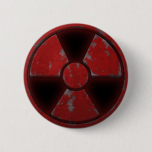 Badge Rond 5 Cm Arme nucléaire rouge
