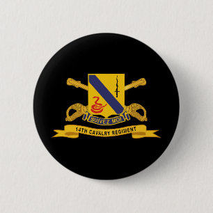 Badge Rond 5 Cm Armée - 14e régiment de cavalerie w Br - Ruban
