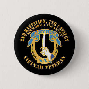 Badge Rond 5 Cm Armée - 2e Bataillon, 7e cavalerie - Vietnam Veter
