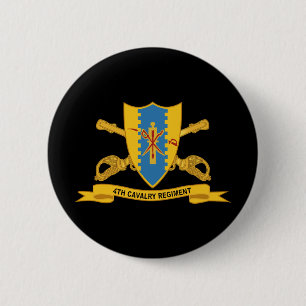 Badge Rond 5 Cm Armée - 4e régiment de cavalerie w Br - Ruban