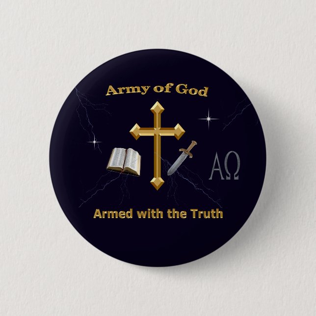 Badge Rond 5 Cm Armée De Dieu (Devant)