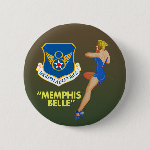 Badge Rond 5 Cm Armée de l'Air "de belle de Memphis la 8ème"