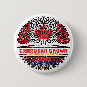 Badge Rond 5 Cm Arménie Canadian Canada Arbre Roots Flag