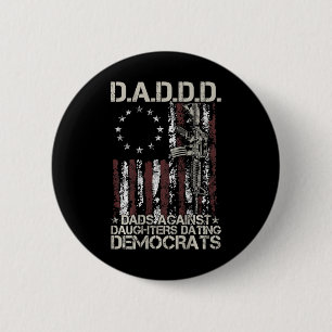 Badge Rond 5 Cm Armes à feu contre filles Dating Democrats (sur Ba