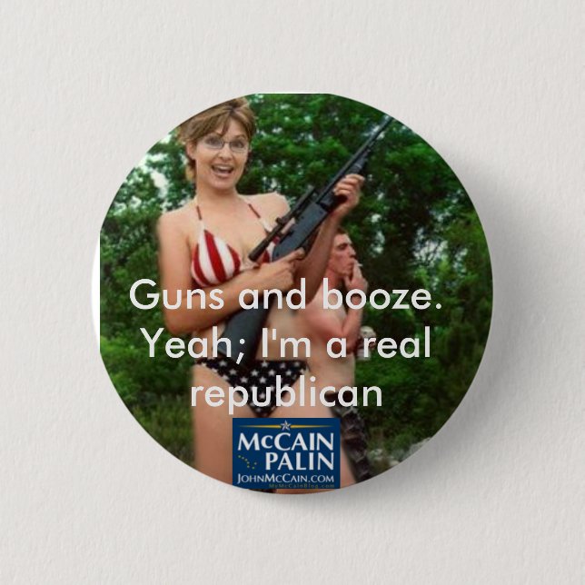 Badge Rond 5 Cm Armes à feu et boissons alcoolisées (Devant)