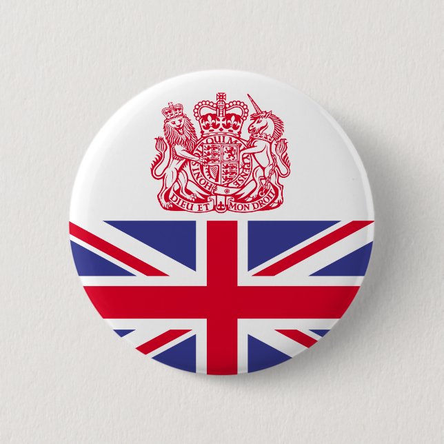 Badge Rond 5 Cm Armoiries britanniques (Devant)